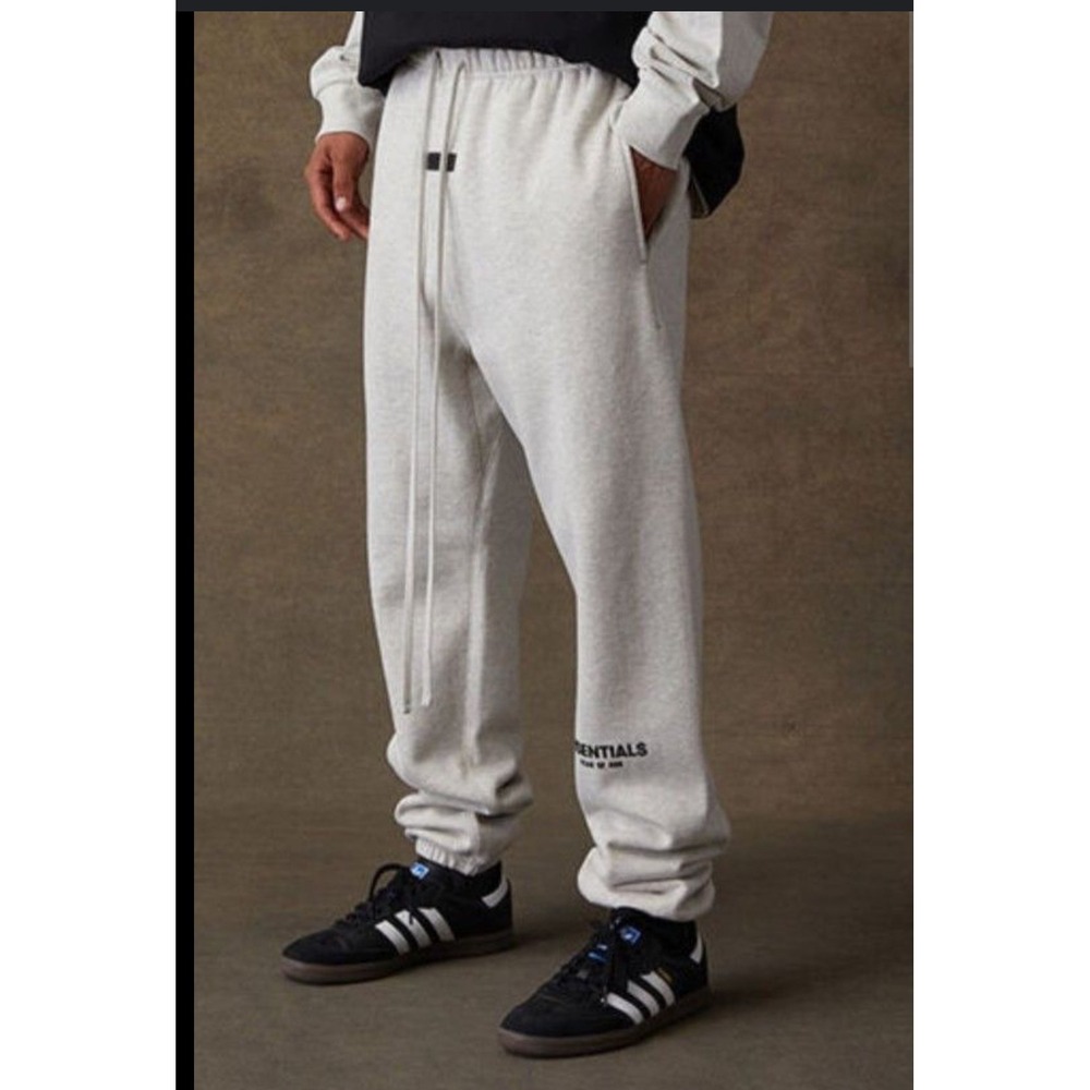 Fear of‎ God Essentials Light Oatmeal Sweatpants Mens L Drawstring Logo